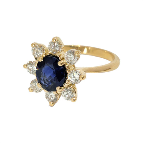 Bague 53 Bague Marguerite Saphir et Diamants 58 Facettes 1-1222/5