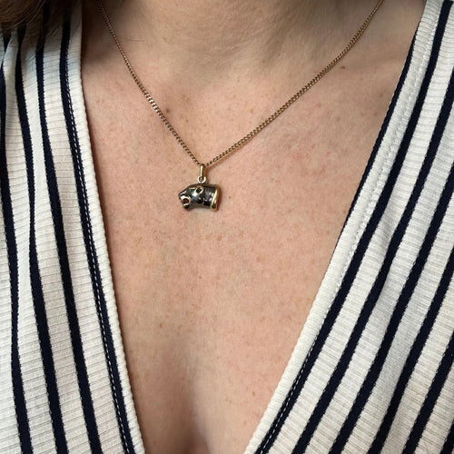 Pendentif Pendentif panthère noire Or jaune Emeraude 58 Facettes REF2214B