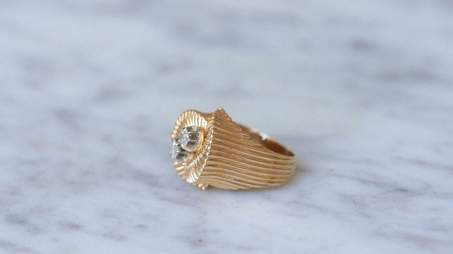 Bague Bague spirale or rose et diamants 58 Facettes