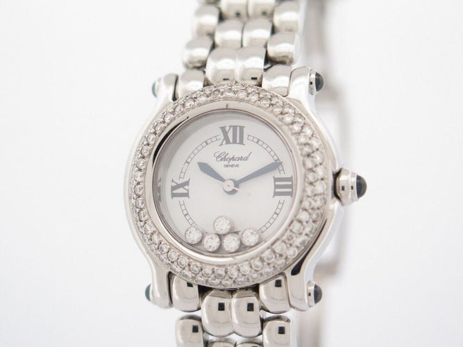 Montre montre CHOPARD happy sport 26mm quartz acier diamant 58 Facettes 241434