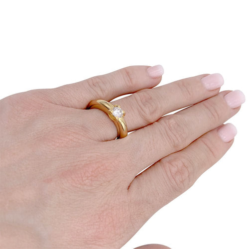 Bague 53 Solitaire Cartier, "Louis Cartier", or jaune, diamant. 58 Facettes 32205