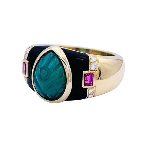 Bague 53 Bague Cartier, "Gaïa", or jaune, pierres de couleurs. 58 Facettes 32784