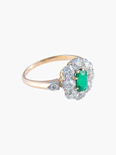 Bague 54 Bague Marguerite Emeraude et diamants 58 Facettes