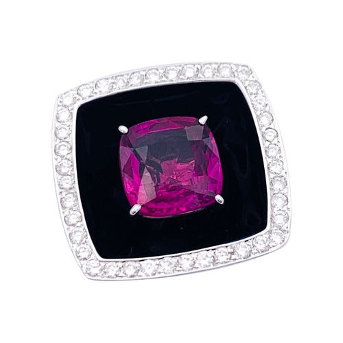 Bague 43 Bague Chanel, "Nuit Noire", or blanc, saphir rose, diamants, émail. 58 Facettes 32572