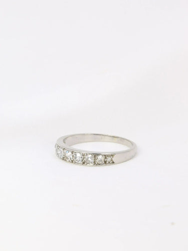 Bague Bague jarretière ancienne platine diamants 0,5 ct 58 Facettes J109