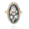 Bague 52 Bague ancienne diamants émail vert en marquise 58 Facettes 22-073