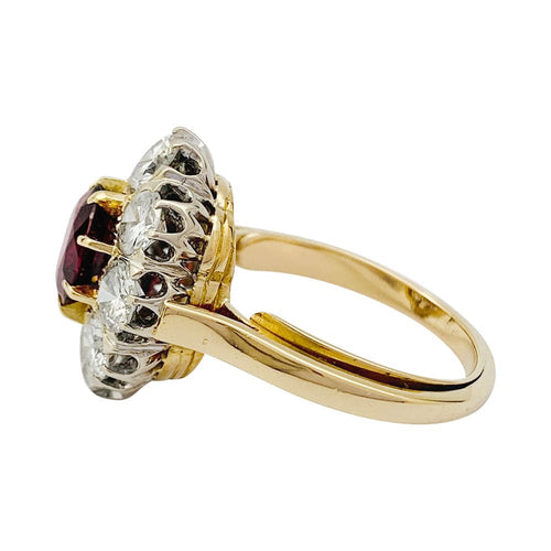 Bague 56 Bague pompadour rubis, diamants, or jaune. 58 Facettes 31967