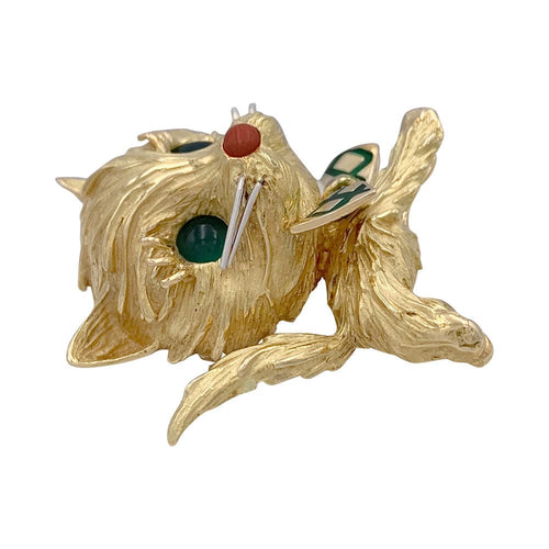 Collier Clip vintage, "Chat". 58 Facettes 32383