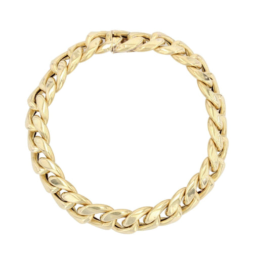 Bracelet Bracelet or jaune gourmette limée 58 Facettes 21-763