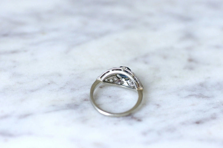 Bague Bague dôme Art Deco saphirs et diamants 58 Facettes