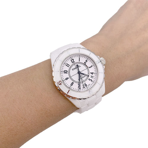 Montre Montre Chanel, "J12", céramique blanche. 58 Facettes 33583