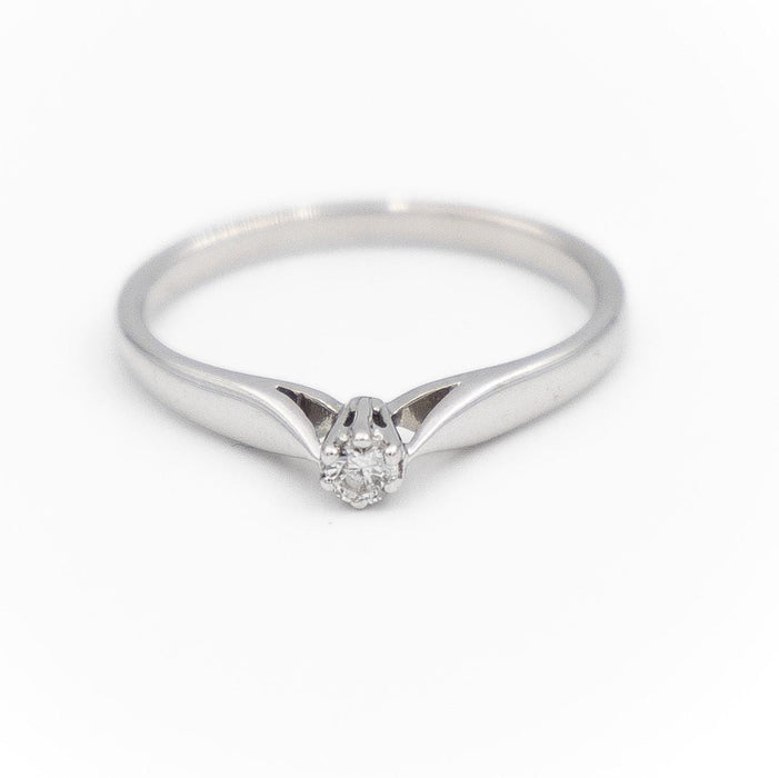 Bague 54 Bague Solitaire Or blanc Diamant 58 Facettes 1820055CN