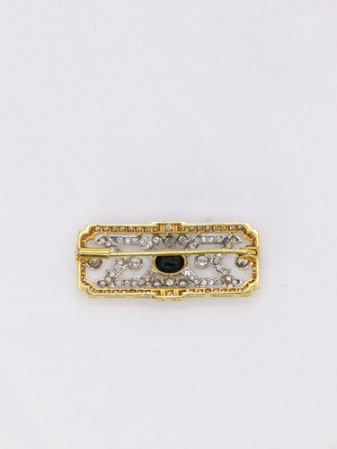 Broche Broche plaque en or, diamants et saphir ovale 58 Facettes J297