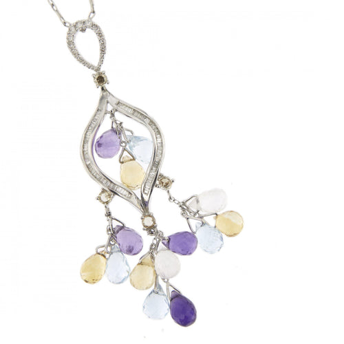 Collier Collier diamants et pierres précieuses 58 Facettes 25768