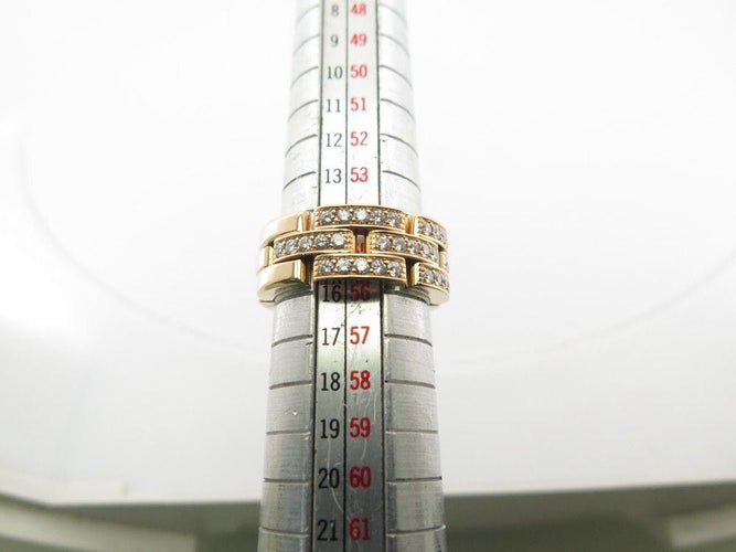 Bague 56 bague CARTIER panthere maillons t56 or jaune 18k & 35 diamants 0.7ct 58 Facettes 253475