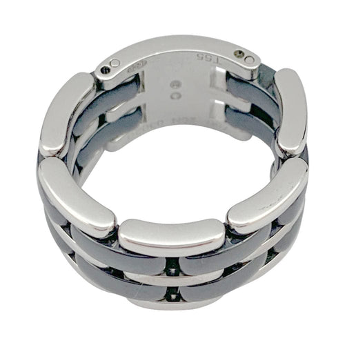 Bague 55 Bague Chanel "Ultra" grand modèle en or blanc et céramique noire. 58 Facettes 31521