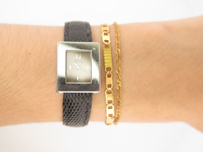 Montre montre POIRAY ma premiere mini acier 21mm bracelet en lezard quartz 58 Facettes 253055