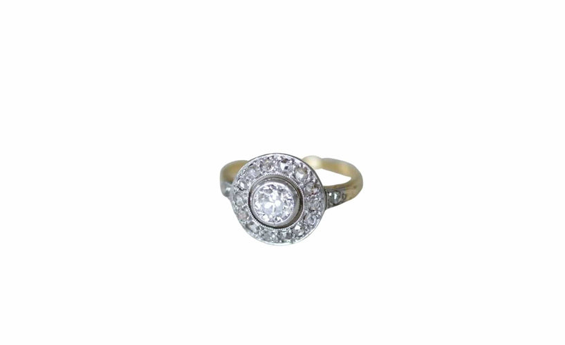 Bague Bague Belle Epoque ronde diamants 58 Facettes