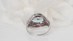 Bague Bague Art Déco or blanc et argent, aigue marine, rubis et diamants 58 Facettes 31442
