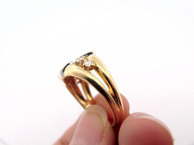 Bague 59 bague jonc anneau diamants et or jaune 18k marquise 0.9ct 58 Facettes 256458