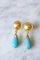 Boucles d'oreilles Boucles d'oreilles or et goutte de turquoise 58 Facettes