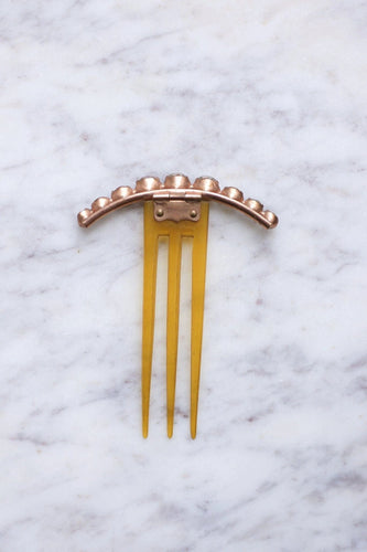 Accessoire Peigne ancien demi lune, pierres du Rhin sur corne 58 Facettes