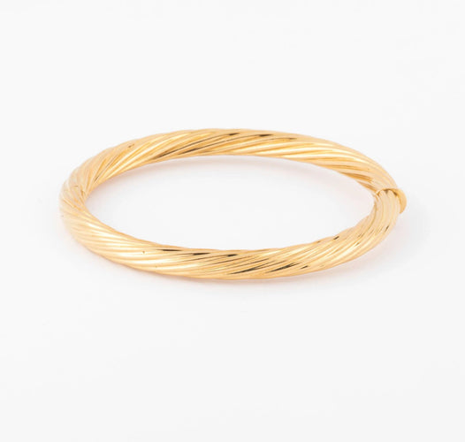 Bracelet Bracelet jonc fermé torsadé or jaune 58 Facettes