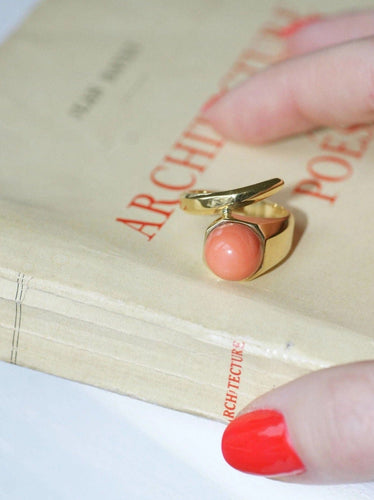 Bague Bague clou or et corail 58 Facettes