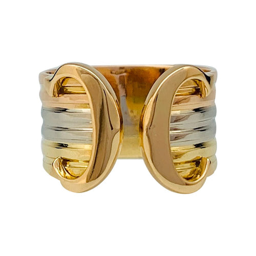 Bague 48 Bague Cartier vintage, "Double C", trois ors. 58 Facettes 31301