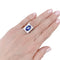 Bague 53 Bague or blanc, saphir 3,84 cts et diamants baguettes. 58 Facettes 32602
