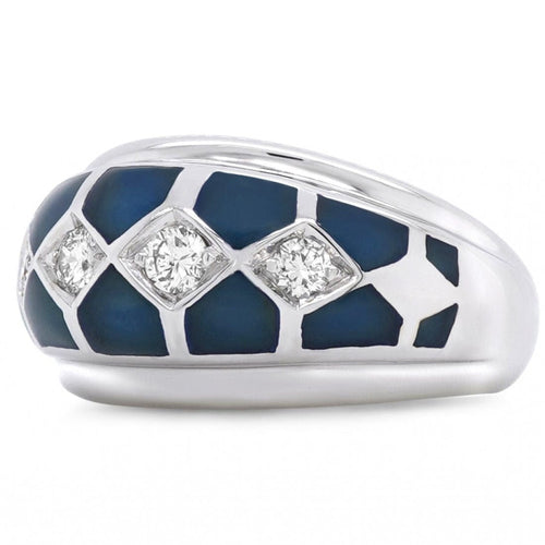 Bague 51 Solitaire Korloff or gris diamants 58 Facettes 31E 00105