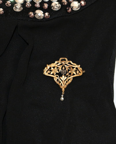 Broche Broche-Pendentif or jaune Art Nouveau 58 Facettes 447