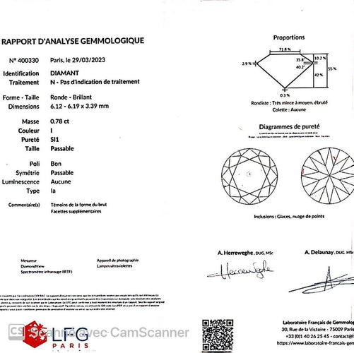 Bague 54 Bague solitaire diamant. 58 Facettes 32533