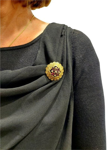 Broche BROCHE ANCIENNE PERLES ET AMÉTHYSTES 58 Facettes 045071