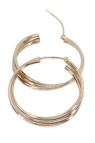 Boucles d'oreilles CRÉOLES 3 ORS 58 Facettes 073211