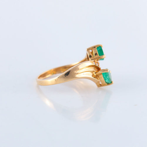 Bague 49 Bague Toi & Moi Emeraudes 58 Facettes Ref JE120