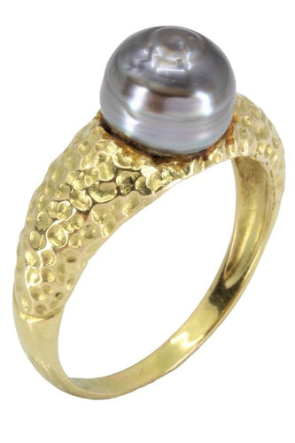 Bague 56.5 BAGUE MODERNE PERLE DE TAHITI 58 Facettes 050481