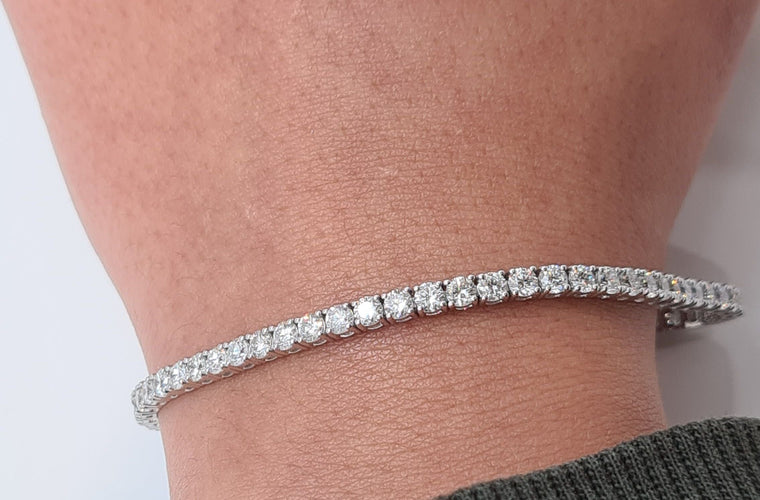 Bracelet Bracelet tennis or blanc diamants 58 Facettes