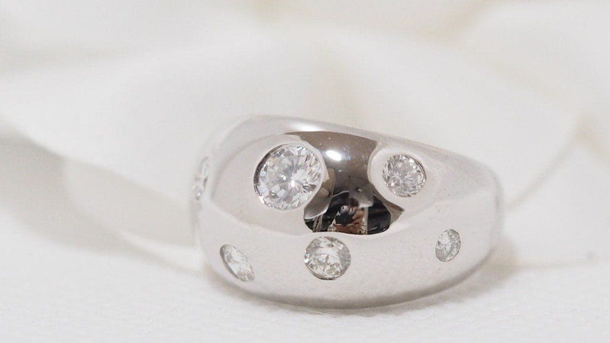 Bague 51 Bague Jonc En Or Blanc Et Diamants 58 Facettes 20924