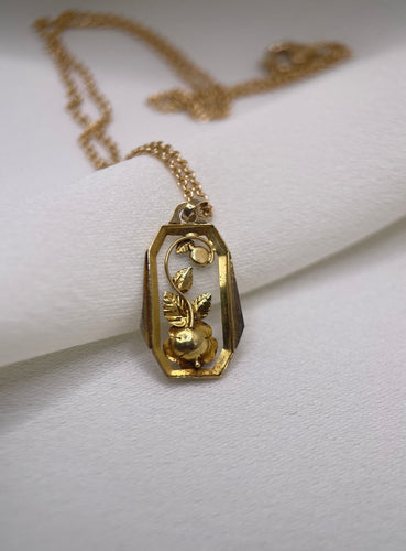Pendentif Médaille Art Nouveau/Art Déco Or Jaune Perle Fine 58 Facettes