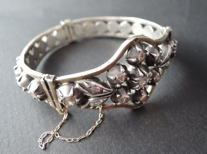 Bracelet Bracelet Argent Diamants Taillés En Rose 58 Facettes 349913