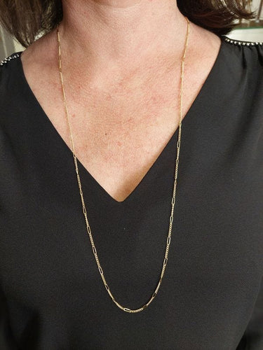 Collier CHAINE MAILLE FIGARO ALTERNÉE 58 Facettes 068701