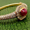 Bracelet OJ PERRIN - Bracelet or jaune diamants rubis cabochon 58 Facettes 2846