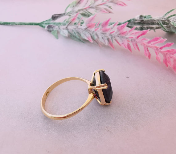 Bague Bague Spinelle mauve en Solitaire Or Jaune 58 Facettes AA 1497