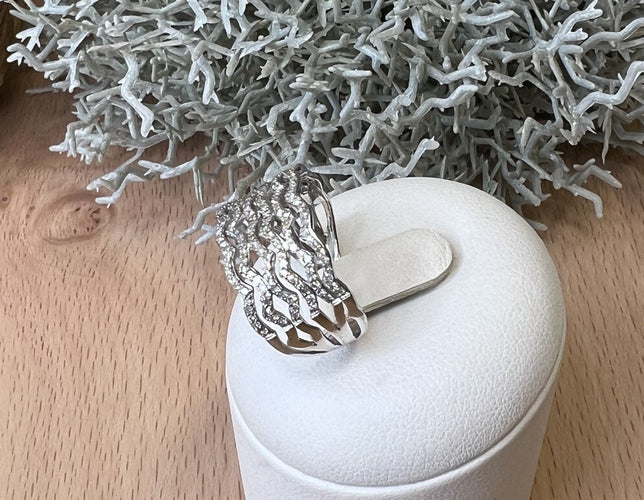 Bague 54 Bague Or blanc et diamants 58 Facettes 20400000427