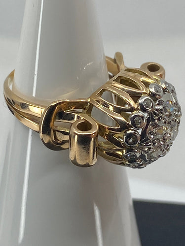 Bague 51 Bague or jaune,, diamants 58 Facettes