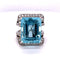Bague Bague Aigue-Marine et Diamants 58 Facettes