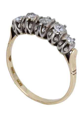 Bague BAGUE ANCIENNE JARRETIÈRE DIAMANTS 58 Facettes 059601