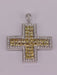 Pendentif Pendentif croix or blanc Diamants Saphirs jaunes 58 Facettes 1729