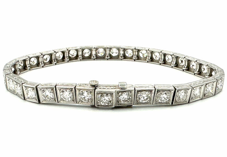 Bracelet Bracelet Art Déco or platine et diamants 58 Facettes